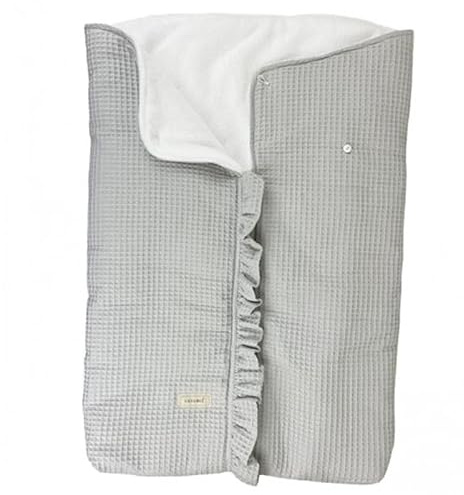 Cosamui Arrullo o Saco para Capazo Universal Bebé - Cálido y Suave, Ideal para Invierno y Entretiempo, Compatible - Jané - Inglesina -Bugaboo -Maxi Cosi (Waffle Gris, 0-6 Meses, Entretiempo)