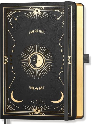 LOAPEM A5 Sketchbook, 192 Pages, A5 Medium Size (14.5 x 21cm), Blank Journal Notebook for Women & Men, Unlined Notebook for Sketching, Drawing, Painting, Hardcover, 100 GSM Thick Paper - Black