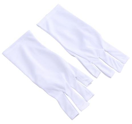 SAFIGLE Guantes Anti-Uv para Manicura de Medio Dedo Protección Uv Material Ligero para Profesional 1 Par