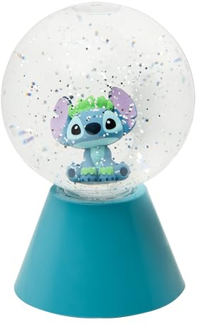 Paladone Disney Lilo & Stitch Boule à paillettes LED sous licence officielle, cadeau sous licence officielle, boule à neige lumineuse à changement de couleur pour enfants, adolescents, adultes, design