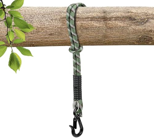 Yyiwhmy gungfäste lina, 0,65 m gunghängmatta, fästset, upphängning, med bekväma handtag och karbinhakar, för lekplatser, gunga, hängmattor, hängstol, yoga, sandsäckar, grön
