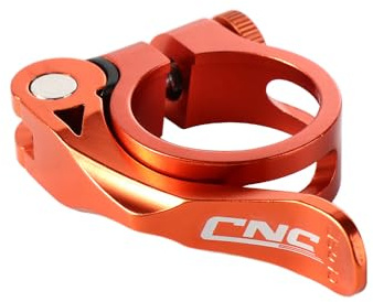 Post Clamp,31.8mm & 34.9mm Aluminium Alloy Quick Release Seatpost Clamp, Road Bike Seat Tube Clamp for 27.2/28.6/30.9/31.6mm Seatposts(orange-34.9mm)