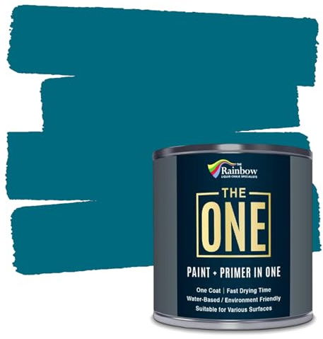 THE ONE All-In-One Paint & Primer - Teal Matt, 250 ml | Multi-Surface 1 Coat Formula | Easy Indoor & Outdoor Decorating for Home & Garden Walls, Floors & Furniture | Durable, Water-Based & Low VOC