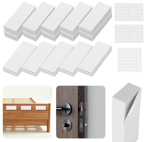 104 Stück Abstandshalter Wand Selbstklebend, Gummipuffer Transparent, Möbel-Stoßstangen, Eva Schaum Kopfteil Stopper Bett, Türgriff Schutz, Wandschutz Bett, Möbelpuffer für Schränke, Sofas, Wall(Weiß)