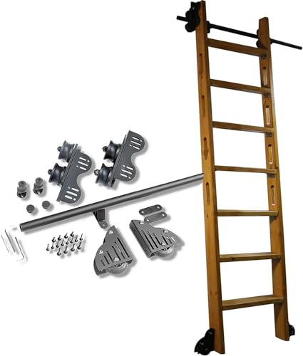 Kit completo di strumenti a scala retrattile con binario di sospensione + guida di prolunga, strumenti essenziali per uso domestico e in officina