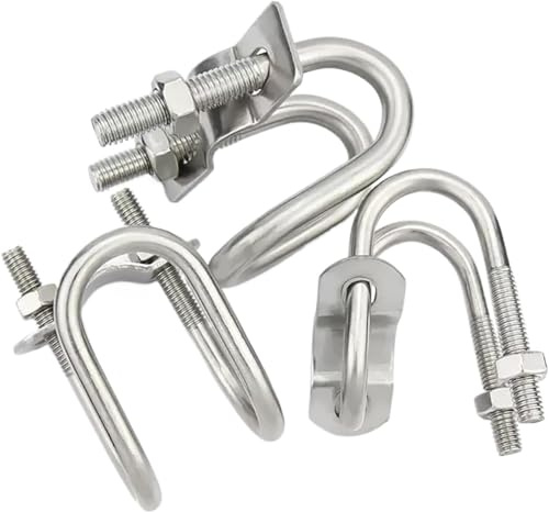Pernos en U, Abrazadera de perno en forma U doble acero inoxidable 304 for acuicultura, varios tamaños(1set M6x25x57)
