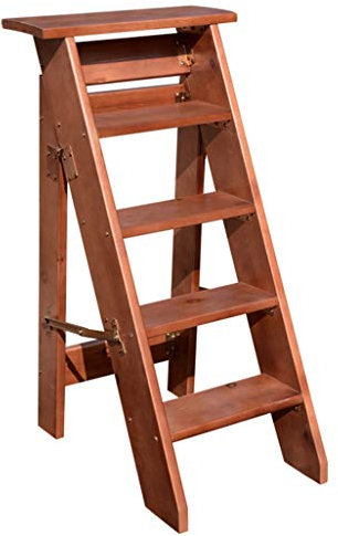 Pieghevole 5 scalini passo passo, sedia scala per uso domestico Stepladders legno per bambini e adulti, leggero Attrezzo da giardino domestico Heavy Duty Max. Altezza 150 kg: 100 cm