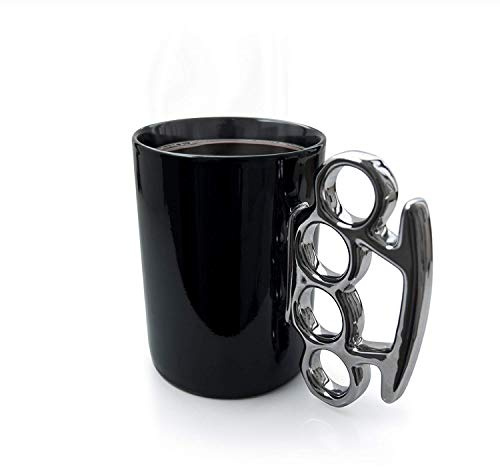 Mags 10886 Schlagring Coffee Mug, Ceramic, Schwarz, Brass