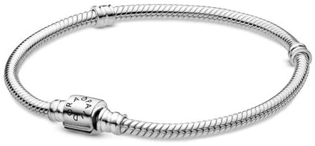 PANDORA Schlangen-Gliederarmband mit Zylinder-Verschluss in Sterling-Silber Moments Collection, Größe 23