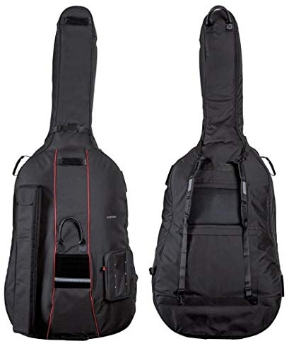 GEWA borsa da concerto per contrabbasso Prestige 4/4 con imbottitura da 25 mm, tasca per arco, tasca per spartiti, cinghie per zaino