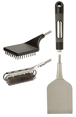 Cuisinart Grill Brush, Stainless Steel, Multi-use Cleaning System, 3-Piece
