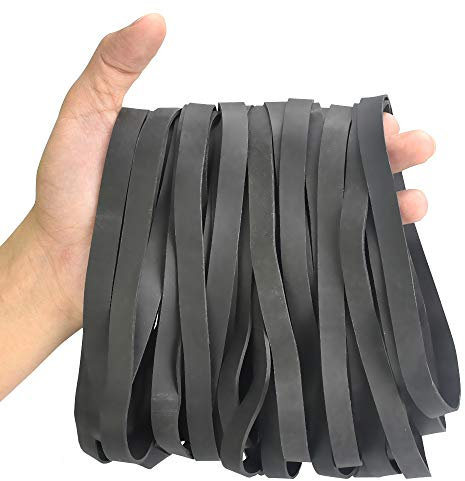 WANTOUTH Rubber Bands 35 Pcs Large Thick Elastic Rubber Bands Heavy Duty Trash Can Band Rope Strong Durable Wide Wrapping Bands for Industrial Home Office School File Folders Garbage Can (Black)