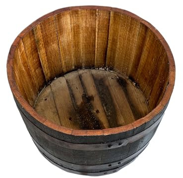 Temesso Halbes Fass aus einem originalen schottischen Whiskyfass - geölt (Geölt - mit Ablaufbohrungen)