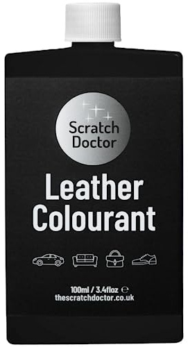 Scratch Doctor Leather Colourant Restore & Repair Leather Faux Vinyl Paint for Furniture Sofas Car Seats Shoes Handbags (Black, 100ml)