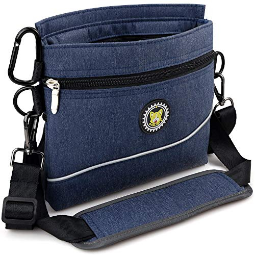Viklluyr Dog Treat Pouch Bag with Magnetic Closure, Dog Food Carrier with Removable Inner Pocket, Perfect Dog Training Bag for Agility Training - Including Carabiner