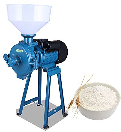Commercial Electric Grinder Machine Spice Soybean Beans Grinder Industrial Rice Corn Mill Grain Food Grinding Machine 50kg/h with Funnel (Voltage: 220V, CE)