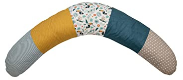 ULLENBOOM ® Stillkissen mit Füllung 170x34 cm Dschungel (Made in EU) - Stillkissenbezug: 100% Baumwolle (OEKO-TEX ®), Mit Mikroperlen, Schwangerschaftskissen & Seitenschläferkissen