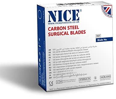 NICE No.40 Sterile Carbon Steel Surgical Blades 100-Piece Set