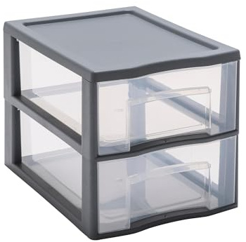 Sundis TAG TOWER formato A4, 2 cassetti con porta etichette e sistema anticaduta, Antracite