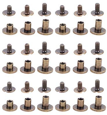 Milisten 30 Stcs Schraube nach Metall Schrauben Leder Bindungsschraube Nagel Niet Nielknopf Gürtel Tack Schraube Notebook Flachfesterns 5Mm 6. 5Mm 8Mm