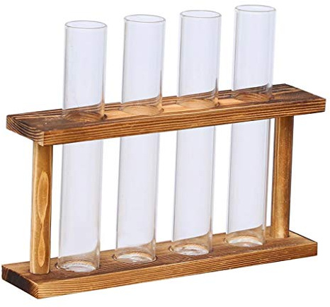 Legno di vetro da tavolo appeso fissato al muro della provetta della piantatrice del vaso di fiori