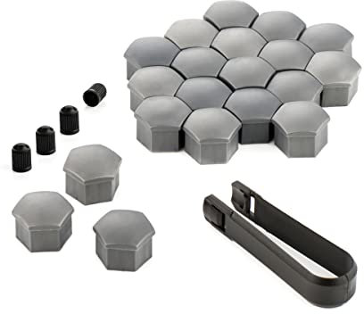 LST 20x Sechskant Radschraubenkappen Abdeckkappen Set 17 mm grau