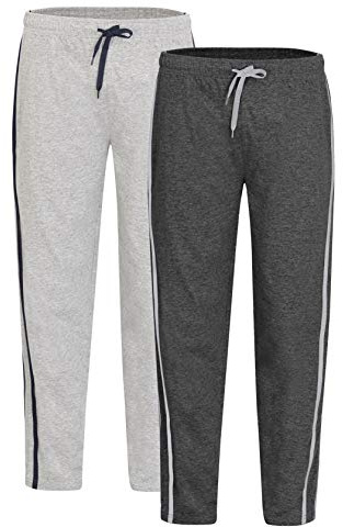 Pyjamasbyxor för män myskläder nattbyxor med fickor upp till 5XL - 2-pack, Träkolgrå, XXL