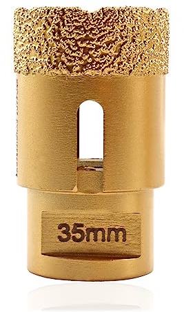 SHDIATOOL Forets diamantés 35 mm avec filetage M14 Scies cloches pour carrelage Perçage à sec Porcelaine Céramique Carrelage Marbre Pierre Brasé sous vide Foret diamant