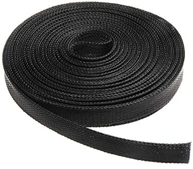 KURTIK Cable Tidy,Cable Tidy Sleeve 50M Black Insulated Braid Sleeving Tight Wire Cable Gland Protection Cable Sleeve (Color : 50M, Size : 10mm)
