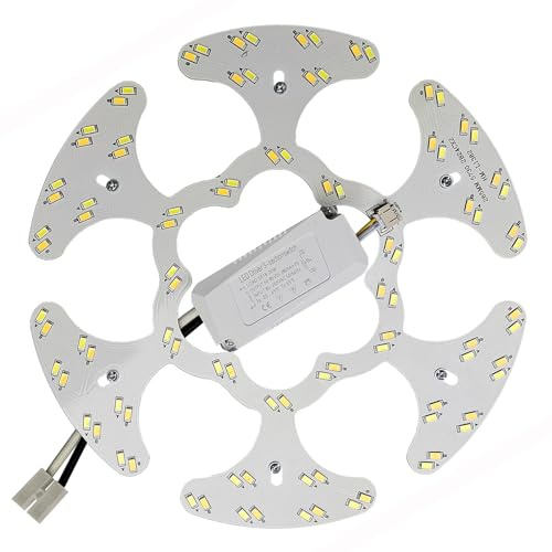 Zhairdalstar 24W LED Flush Mount Ceiling Fan Ring Light Kit Replacement,Retrofit LED Light Engine Panel, 3 CCT: 3000K 4500K 6000K