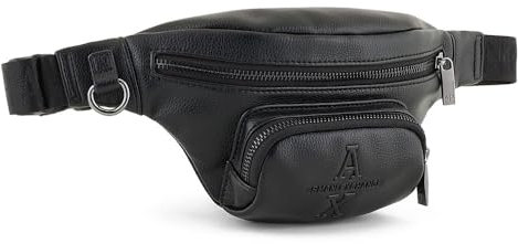 Armani Exchange Men's Brad, Debossed, Logo Lettering Waistbag, Black