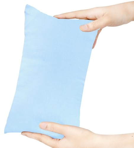 Winmany Mini cuscino da viaggio 28 x 17,8 cm, piccolo cuscino da viaggio in tinta unita con federa per adulti, cani, lavabile in lavatrice (blu)