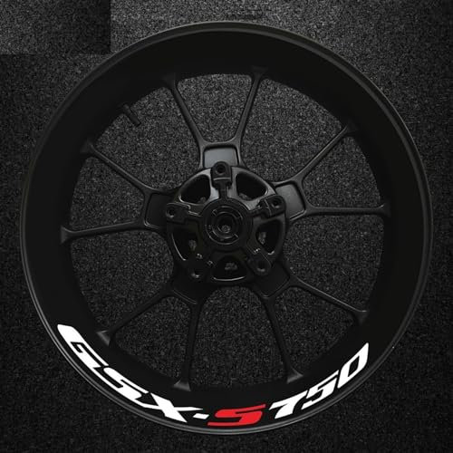 YESKIT Modifizierte dekorative Aufkleber Motorradreifen wasserdichte Radlogoaufkleber Reflektierende Streifenaufkleber Für Suzuki Gsx-s750 Gsxs750 2022 (Color : 15)