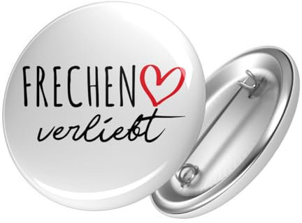 Huuraa Button Frechen verliebt Ansteckbutton Größe 25mm mit Namen deiner Lieblingsstadt in Nordrhein-Westfalen Geschenk Idee für Freunde und Familie