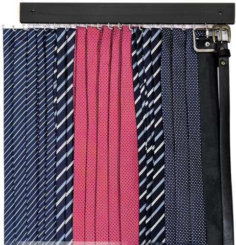 SUNTRADE Krawattenhalter, 360° drehbar, für Gürtel, Krawatten, Geldbörse, Schals, Hüte, Tank Top, rutschfest für Tür, Wand, Schrank (Schwarz)