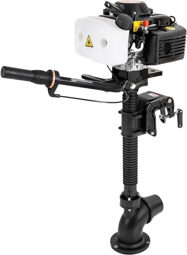 4 Stroke Outboard Engine Boat Engine Petrol Engine 4HP 55CC Outboard Petrol Engine with Water Cooling System,Outboard Trolling Motor 4500-5500 rpm for Dinghies, Fishing Boats Kayak Fishing Boats
