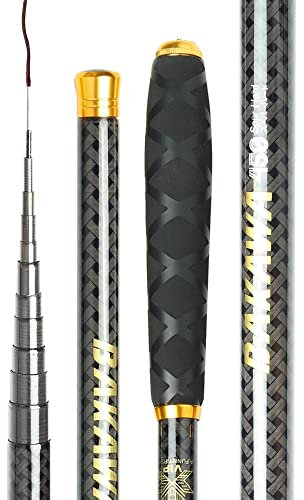 QWLEYCHN Stipprute Mini -Handfischereisen Teleskope Meersalzwasser Süßwasser Kohlefaser Gussstrom Pole River Lake 3,6 m ~ 7,2 m Angel Rute (Größe : White_5.4M)