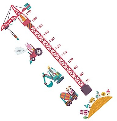 BESTonZON 2 Stück Cartoon Kran Muster Wandtattoo Kindergrößenaufkleber 30 Stück 90cm Abnehmbar Für Kinderzimmer Dekoration