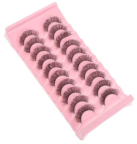 Gogogmee 10pares Pestañas Postizas Rizadas Naturales De Extensiones De Pestañas De Artificial Para Mujeres Para Maquillaje y Uso Diario