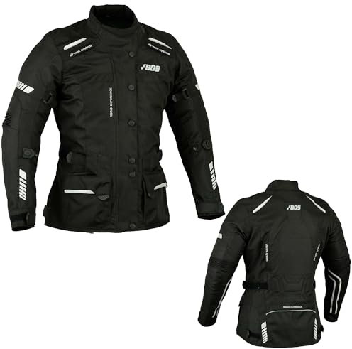 Damen Motorradjacke mit Protektoren Wasserdicht,Winddicht,für Sommer & Winter Textil Ideal für Roller & Motorrad Damen Motorrad Textil Jacke (DE/NL/SE/PL, Alphanumerisch, XXL, Regular, Regular, BLACK)