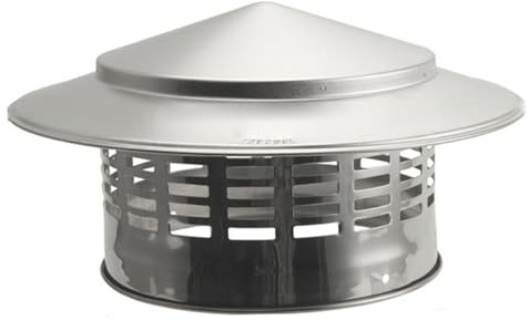 Peosaard Chimney Cowl 6.3 Inch Inner Dia Stainless Steel Chimney Cap Round Rain Protection Mesh Flue Pipe Cover Chimney Bird Guard for Roof Vent Protetion Large, Chimney Rain Caps