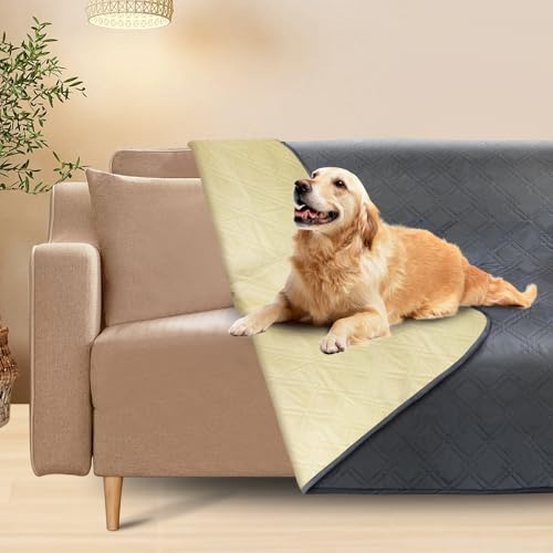 UNOSEKS wasserdichte Hundedecke, Hunde Decke Couch Katzendecke Waschbar Sofaschutz für Sofa, Bett & Auto Hundematte Kratzfeste Große Haustierdecken,Grau 60x80