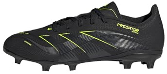adidas Unisex niños Predator League Firm Ground/Multi Ground Football Boots Kids, Core Black/Carbon/Lucid Lemon, 34 EU