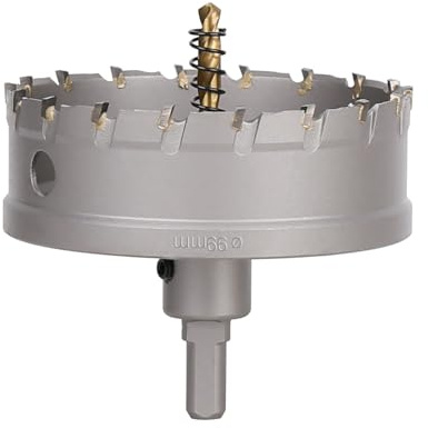 Vearter Scie cloche, de 99 mm en carbure de tungstène, foret cloche TCT avec foret de centrage, foret en carbure pour métal, acier inoxydable, acier doux, aluminium, cuivre, fer, plastique, fibre de