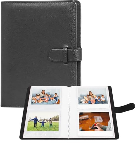VOVMOEYA 80 Pocket Photo Album 3.5x4.5 Inch Camera Film Storage,For Polaroid Cameras,For Fujifilm Instax Wide 400/300/210 Slip In Photo Book Album 20-Page Holds 80 Pictures-Black
