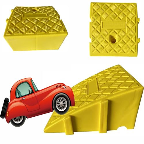 Schwellen-Gummi-Rampe für Rollstuhl, 11,4 cm, 15,2 cm, für Türen, Stufen, Garage, Gehweg, Schuppen, Fahrrad, Gelb, 25 x 40 x 16 cm