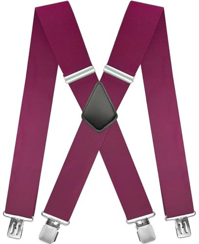 Nistere Hosenträger Herren 5 cm Breit mit Extra Starken Clips, X-Form