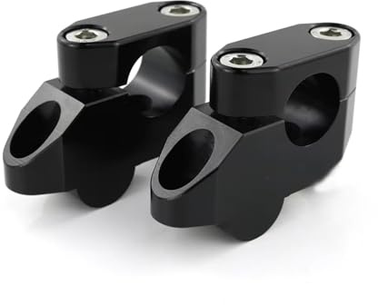 Motorcycle Handle Bar Riser For CB350/F For CB360 For CB400SS For CB550 22mm 7/8 Motorcycle Off-set Handlebar Risers Back Moved Mounting Riser Handlebar Riser Clamp(Black)