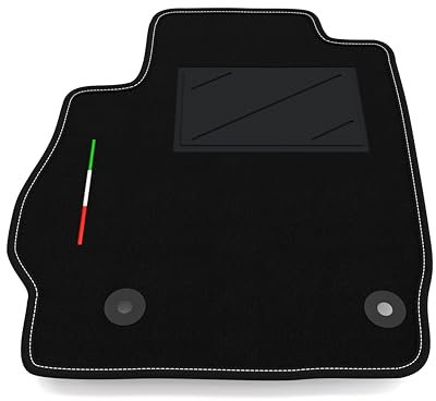 Automatte nur auf der Fahrerseite, 1 Stück, kompatibel mit Mazda 2 2007-2015 | 1 maßgeschneiderter Teppich, Italien-Flagge