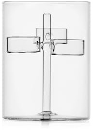 Ichendorf Milano Tealight 3 Candele, Trasparente, Collezione Iris, H15,5 cm, Vetro Borosilicato, Fatto a Mano